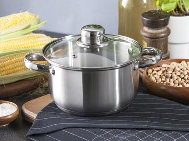 Zdjęcie: Garnek nierdzewny Fabio 16 cm z pokrywką szklaną ALTOMDESIGN