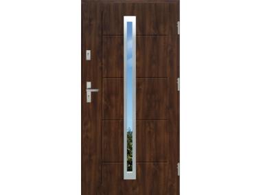 Zdjęcie: Drzwi zewnętrzne stalowo-drewniane Disting Nicolo 11 Orzech 90 cm prawe KR CENTER