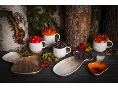 Zdjęcie: Kubek Pod kapeluszem 370 ml w kształcie grzybka z brązową pokrywką ALTOM DESIGN