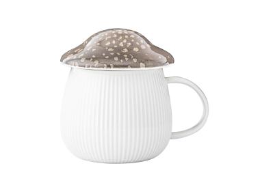 Zdjęcie: Kubek Pod kapeluszem 370 ml w kształcie grzybka z brązową pokrywką ALTOM DESIGN