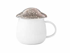 Kubek Pod kapeluszem 370 ml w kształcie grzybka z brązową pokrywką ALTOM DESIGN