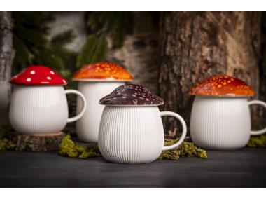 Zdjęcie: Kubek Pod kapeluszem 370 ml w kształcie grzybka z brązową pokrywką ALTOM DESIGN