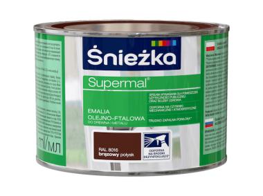 Zdjęcie: Emalia Supermal brązowy RAL8016 0,4L ŚNIEŻKA