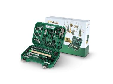 Zdjęcie: Zestaw multinarzędziowy 1/2+1/4 55 elementów STALCO