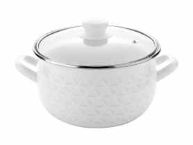 Garnek emaliowany Pyza z pokrywką 22 cm - 5,3 L diamond EMALIA PLESZEW