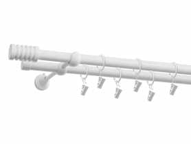 Karnisz podwójny 19/19 mm Porto 160 cm biały GARDINIA
