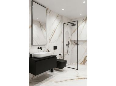 Zdjęcie: Gres szkliwiony Royal Gold White 59,8 x 119,8 cm CERAMIKA PARADYŻ