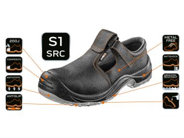 Zdjęcie: Sandały robocze skórzane, S1 SRC, rozmiar 45 NEO