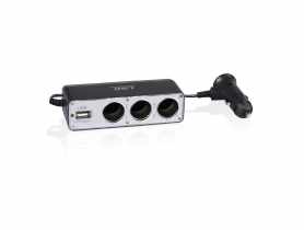Rozgałęźnik gniazda zapalniczki samochodowej na 3 gniazda + USB LB0124 LIBOX