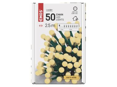 Zdjęcie: Lampki choinkowe 50 LED kulki 2,5 m IP20 WW EMOS