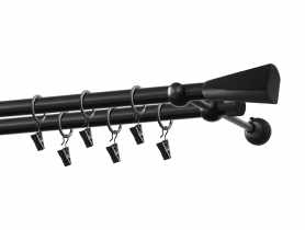 Karnisz podwójny Loft 19/19 mm - 200 cm czarny mat GARDINIA
