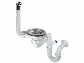 Syfon do zlewozmywaka granitowego 1-komorowego - Space-Saver stal DEANTE