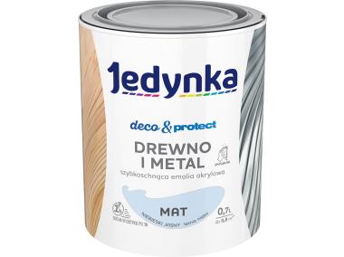 Zdjęcie: Emalia akrylowa Deco&Protect drewno i metal mat niebieski jasny 0,7 L JEDYNKA