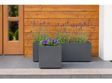 Zdjęcie: Kwietnik Karo 900x300x300 mm beton recycled, antracyt LAMELA