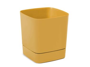 Zdjęcie: Donica z podstawką Clima 340x340 mm musztardowy LAMELA