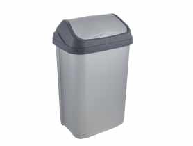 Kosz na śmieci z obrotową pokrywą swantje 25 L srebrny KEEEPER