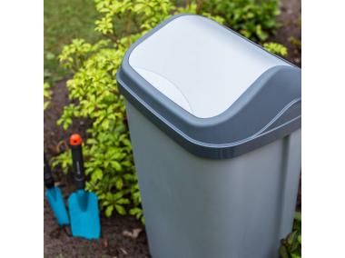 Zdjęcie: Kosz na śmieci z obrotową pokrywą swantje 25 L srebrny KEEEPER