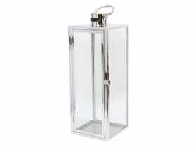 Latarnia Barcelona na świece srebrna 50 cm DIRECT HG