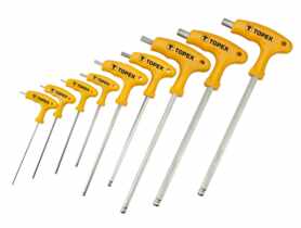 Klucze Torx typu "T" T10-T50 zestaw 9 sztuk TOPEX