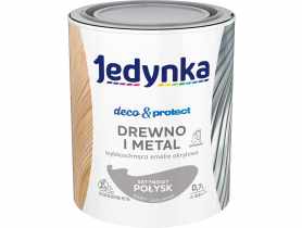 Emalia akrylowa Deco&Protect drewno i metal satynowy połysk szary 0,7 L JEDYNKA