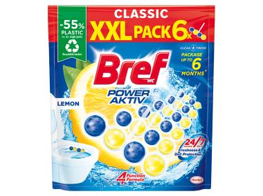 Zdjęcie: Zawieszka do muszli WC Power Aktiv Lemon 6x50 g BREF