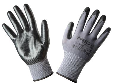 Zdjęcie: Rękawice robocze, nylon pokryty nitrylem, 4131x, rozmiar 8 NEO
