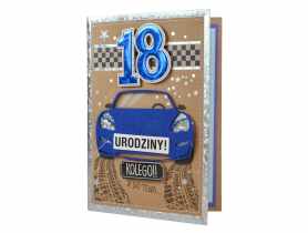 Kartka na 18 urodziny osiemnastka, cyfry, męskie KUKARTKA