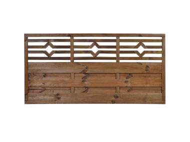 Zdjęcie: Płot ażurowy Pia R34 prosty 180x90 cm brąz SOBEX