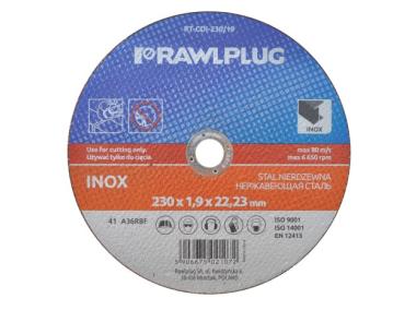 Zdjęcie: Ściernica korundowa do cięcia stali nierdzewnej 230x19x2223 mm RAWLPLUG