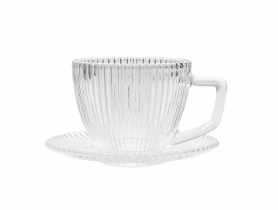 Filiżanka szklana Selena 250 ml ze spodkiem w opasce ALTOM DESIGN