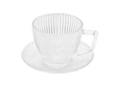 Zdjęcie: Filiżanka szklana Selena 250 ml ze spodkiem w opasce ALTOM DESIGN