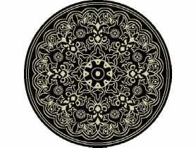 Dywan na zewnątrz Delmar 120 cm koło grecki  brąz MULTI-DECOR