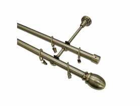 Karnisz podwójny 19/19 mm Par 200 cm mosiądz GARDINIA