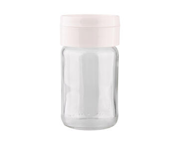 Zdjęcie: Solniczka szklana z plastikową pokrywką 100ml krem ALTOMDESIGN