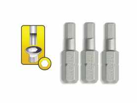 Końcówki wkrętakowe Hex H6x25 mm 3 szt. blister DEDRA