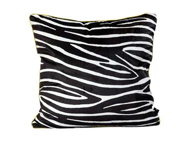 Zdjęcie: Poszewka zebra i pepitka chic obsession no.2 biało-czarna+złota obszywka 45x45 cm CHIC HOME