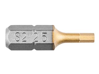 Zdjęcie: Końcówki wkrętakowe HEX2.5 x 25 mm, 2 sztuki GRAPHITE