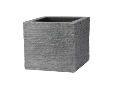 Zdjęcie: Donica ogrodowa kwadratowa 27 x 27 cm Kubus ceglana szara PATIO