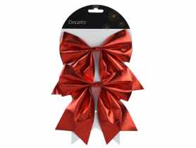 Kokardy poliestrowe 15x17x1 cm - 2 szt. czerwone KAEMINGK