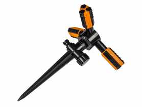 Zraszacz 3-ramienny z plastikowym kolcem Trio Black Line BRADAS