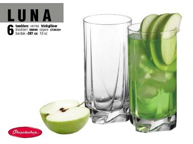 Zdjęcie: Szklanki wysokie Luna 387 ml - 6 szt. PASABAHCE
