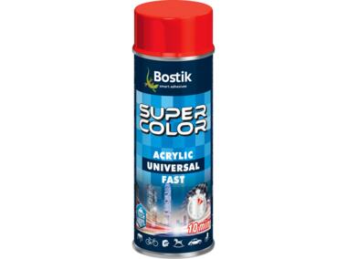 Zdjęcie: Lakier akrylowy ogólnego zastosowania Super Color Acrylic Universal Fast czerwony 400 ml BOSTIK