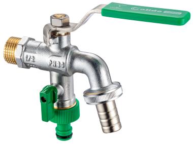 Zdjęcie: Zawór kulowy czerpalny Bis 1/2"x3/4" szybkozłącze x3/4"x15 CALIDO