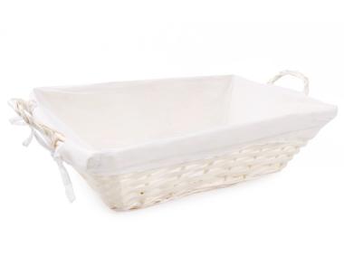 Zdjęcie: Kosz wiklinowy taca 52x27x12/15 cm biały TIN TOURS