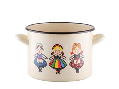 Zdjęcie: Garnek bez pokrywki 20 cm - 4,5 L kremowy łowiczanka EMALIA PLESZEW