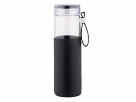 Butelka szklana w silikonowej osłonie 500 ml czarna ALTOMDESIGN