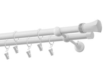 Zdjęcie: Karnisz podwójny 19/19 mm Diament biały 160 cm GARDINIA