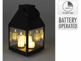 Latarnia z 3 świecami led 25 cm KOOPMAN