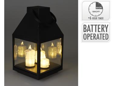 Zdjęcie: Latarnia z 3 świecami led 25 cm KOOPMAN