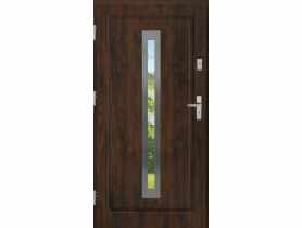 Drzwi zewnętrzne stalowo-drewniane Disting Figaro 04 Orzech 80 cm lewe KR CENTER